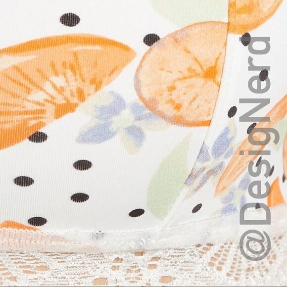 INTIMATELY FREE PEOPLE MARI BRALETTE IN IVORY CITRUS COMBO SOFT CUP BRA ORANGES - Picture 9 of 11